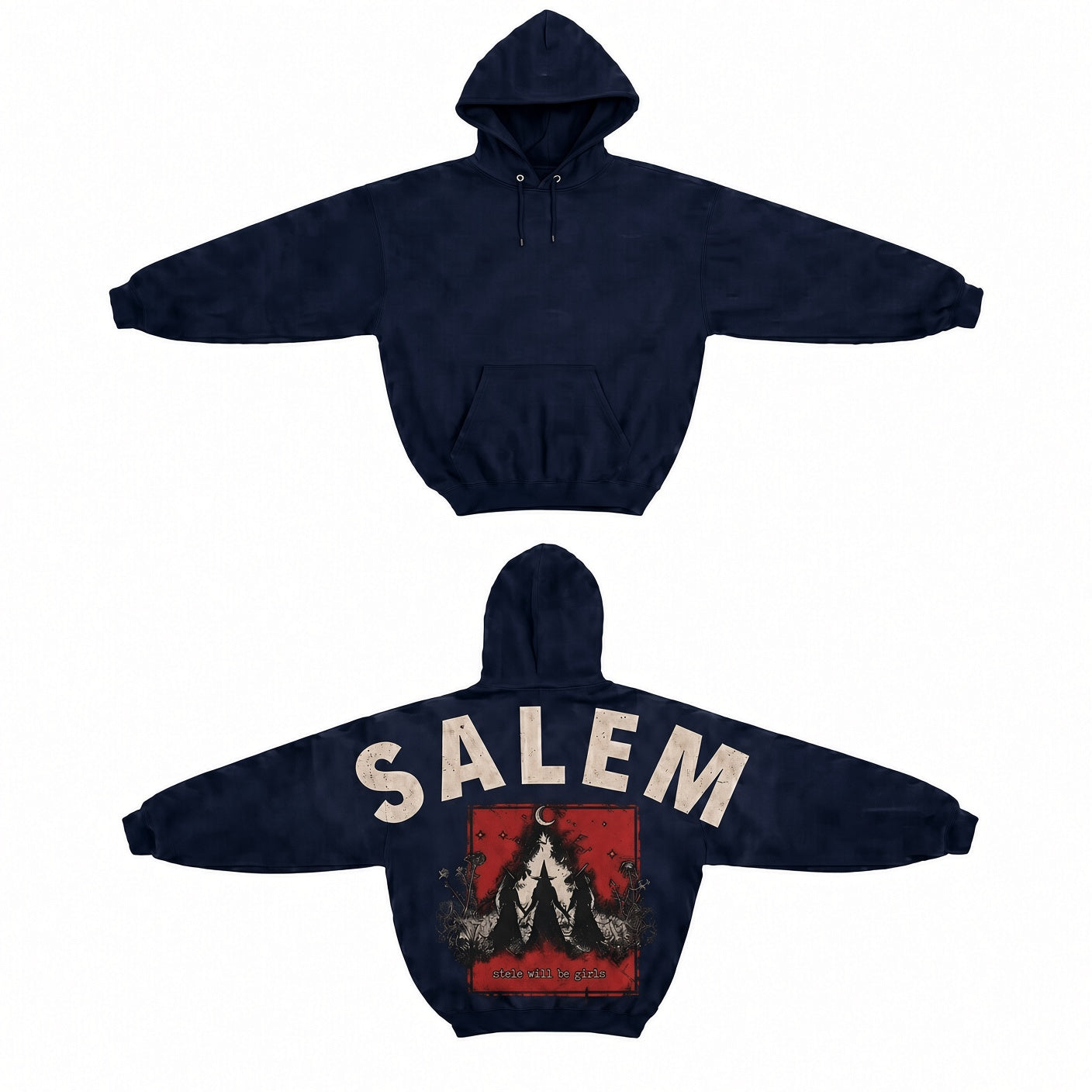 Unisex Halloween Shoulder-to-Shoulder Back Lettering Sweatshirt Hoodie