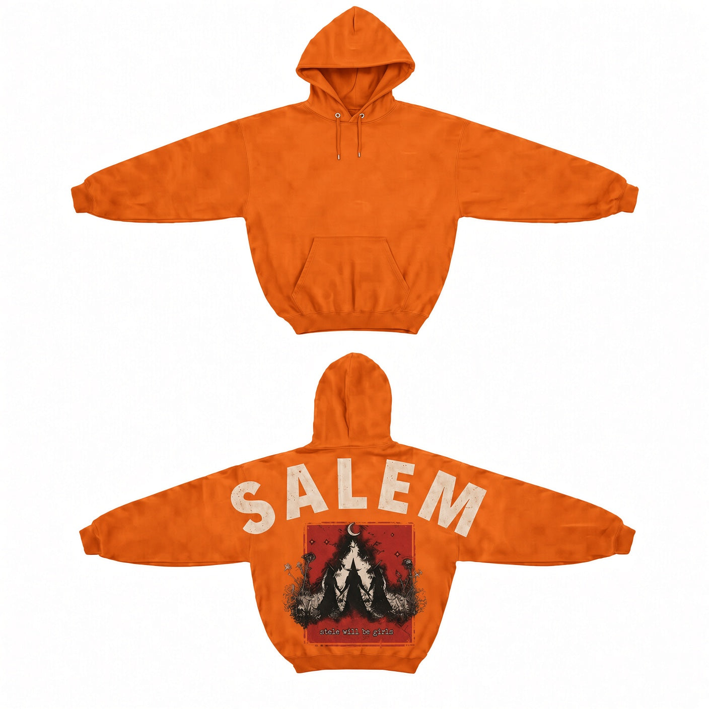 Unisex Halloween Shoulder-to-Shoulder Back Lettering Sweatshirt Hoodie