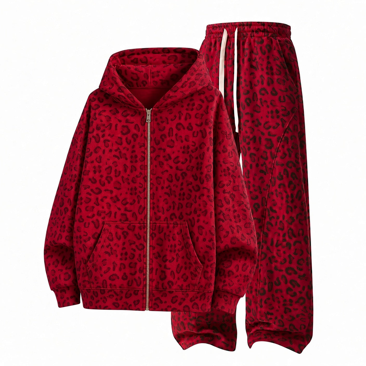 π Unisex Leopard Print Tracksuit Set β Hoodie & Sweatpants, Multiple Colors π₯