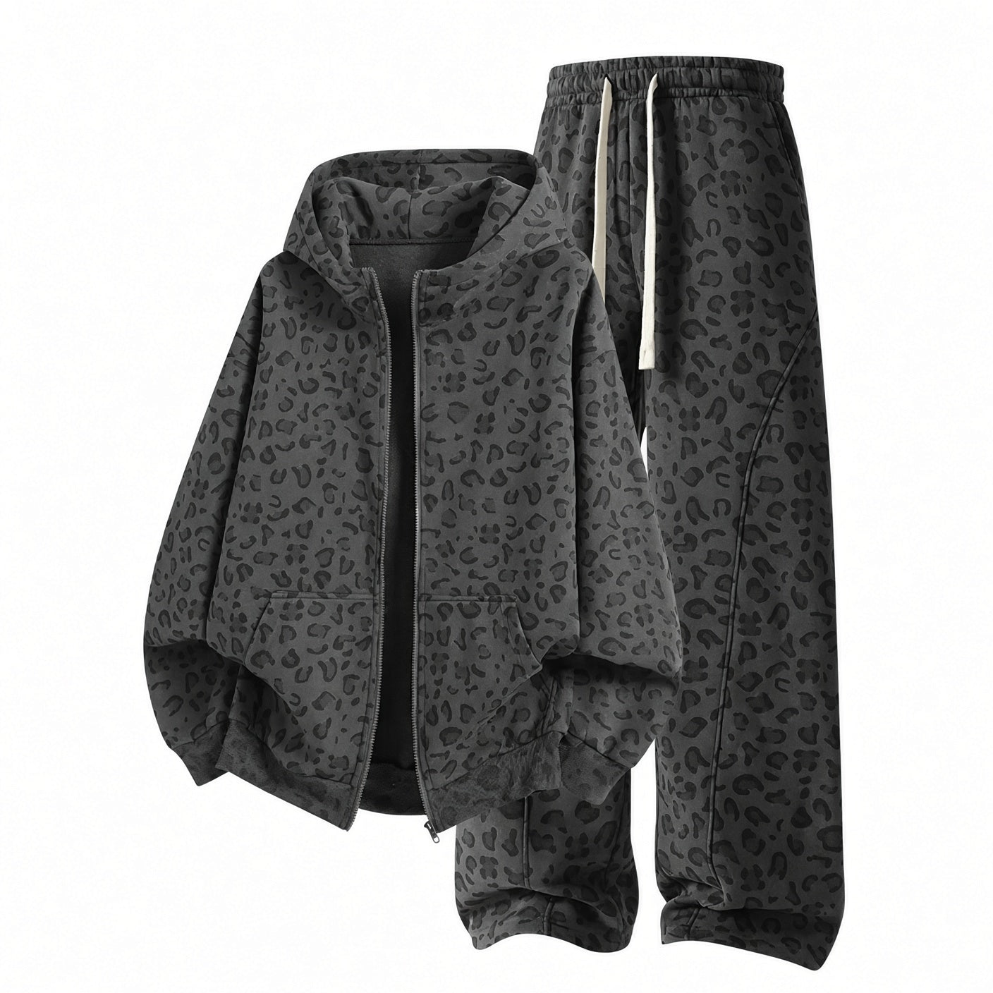 π Unisex Leopard Print Tracksuit Set β Hoodie & Sweatpants, Multiple Colors π₯