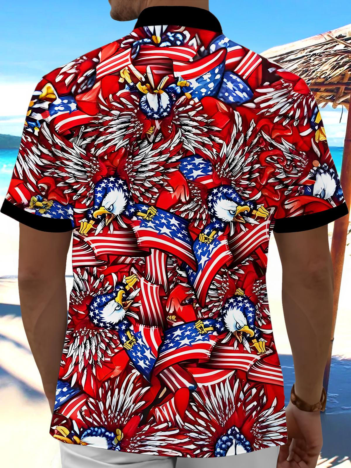 Independence Day Eagle Men's Pocket Short Sleeve Shirts
