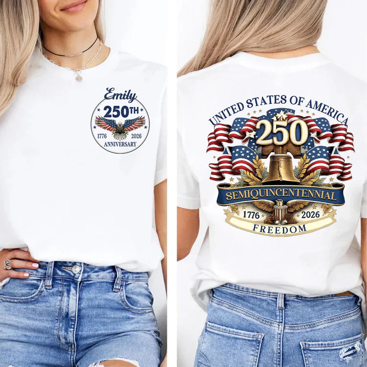 Women's Personalized United States 250 Years of Freedom Shirt