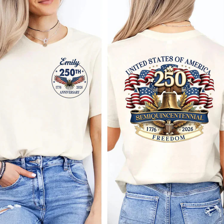Women's Personalized United States 250 Years of Freedom Shirt