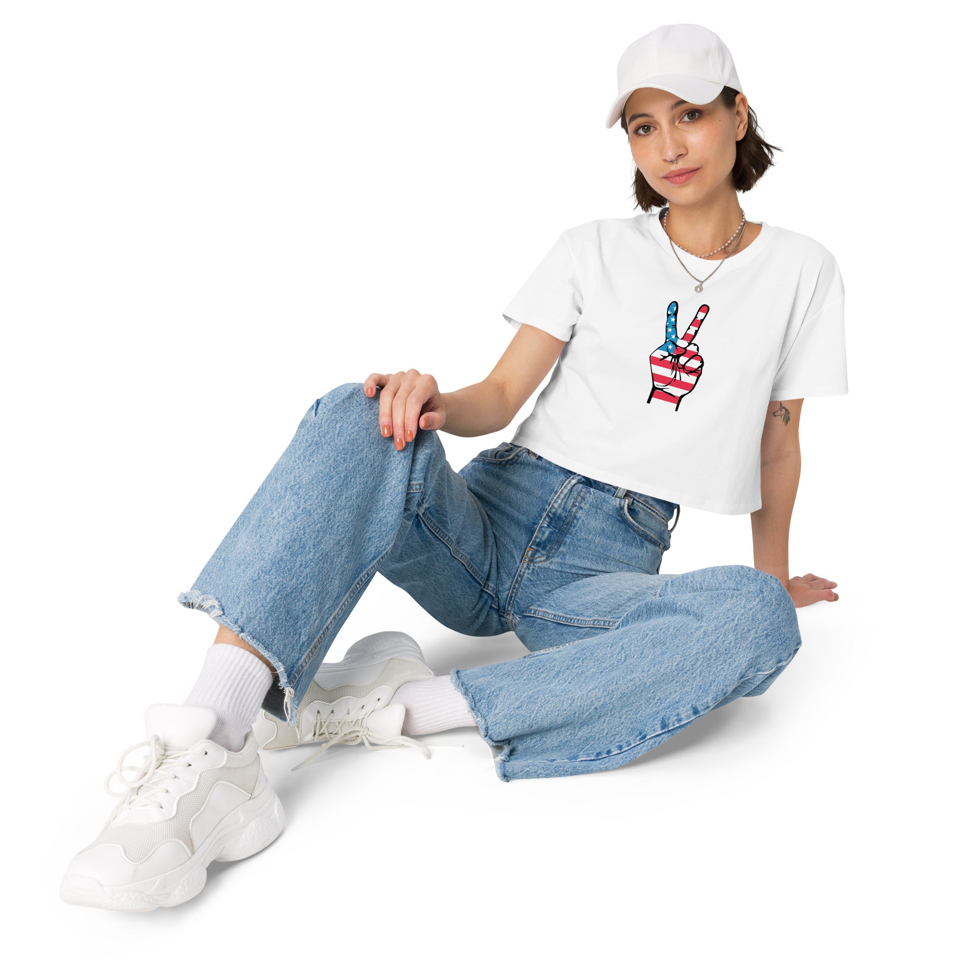 Peace in America – Women’s crop top