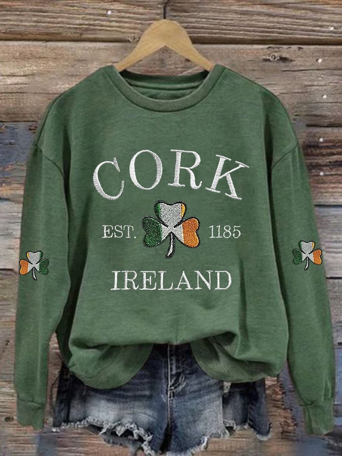 Women's Casual Printed Long-Sleeve Sweatshirt