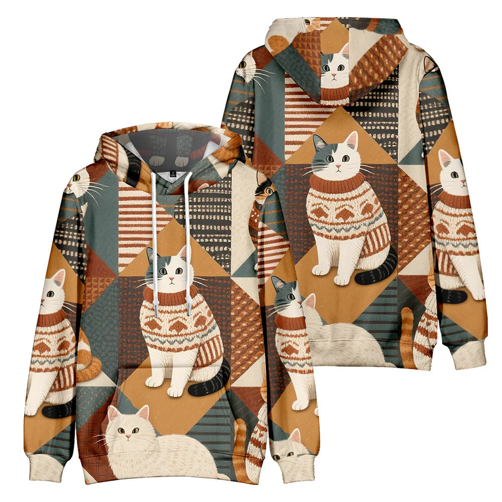 New Creative 3D Printed Pattern Street Style Hooded Sweatshirt for Parents and Children