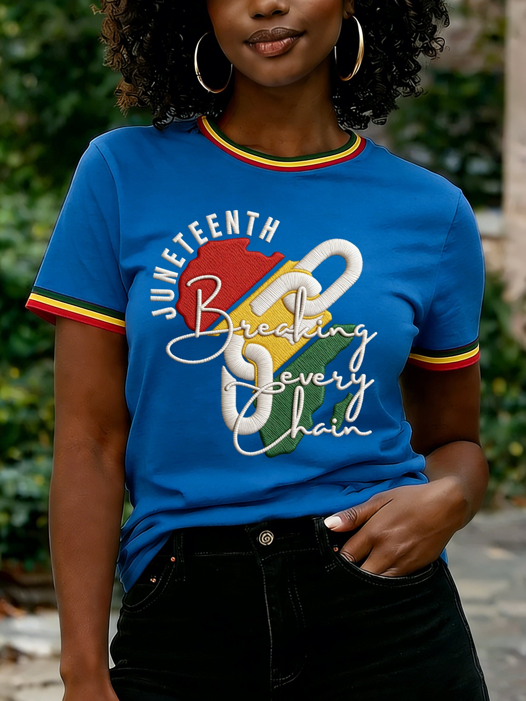 Women's Juneteenth Breaking Every Chain Print Casual T-shirt