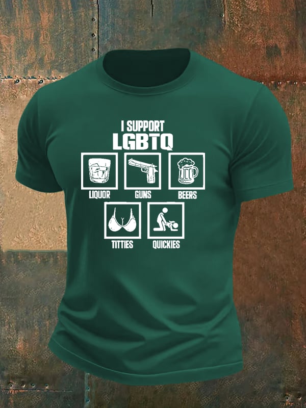 Men's  I SUPPORT LGBTQ Printed T-Shirt