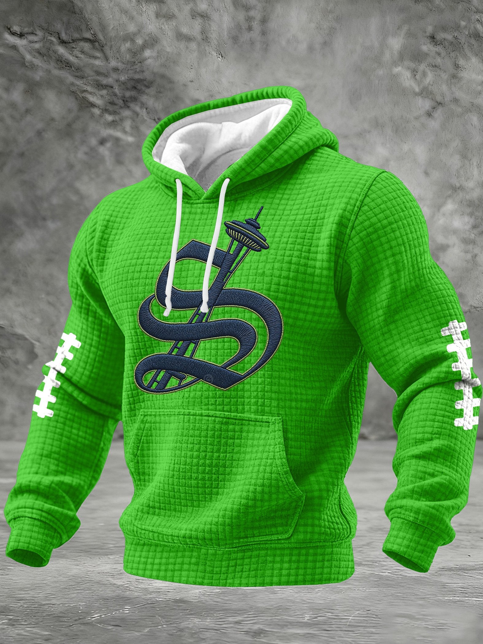 Men's Rugby Print Hooded Sweatshirt