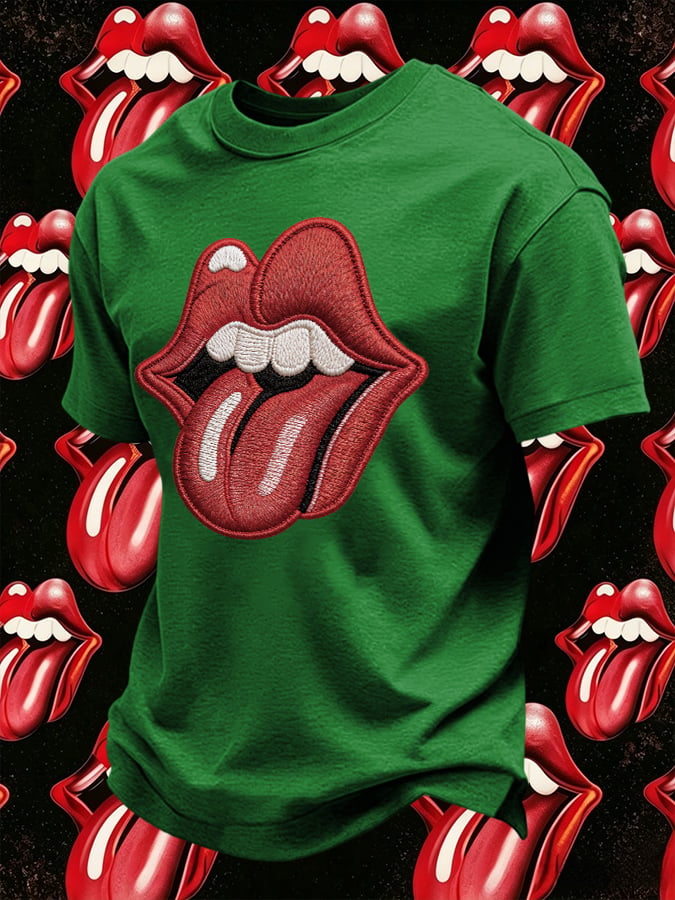 Men's Retro Foreign Tongues Print T-Shirt