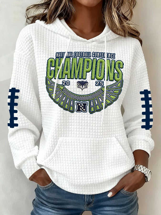 Women's Football Print Hoodie Sweatshirt