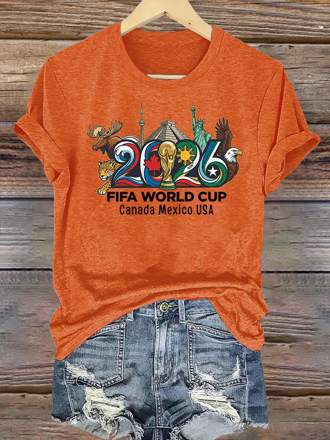 Women's  2026 Canada Mexico Usa Football T-shirt