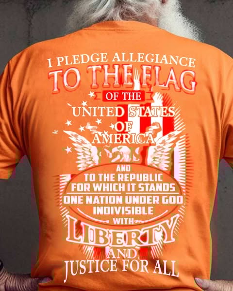 To The Flag Of The United States Of America Pattern Print 100%Cotton T-Shirt