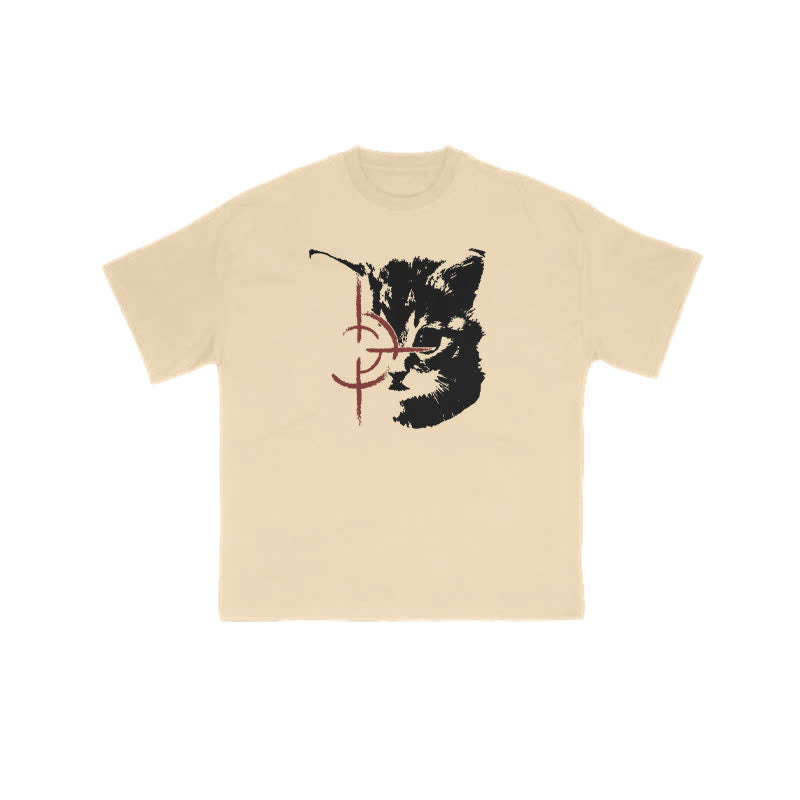 Unisex Sniper Cat Print T-shirt