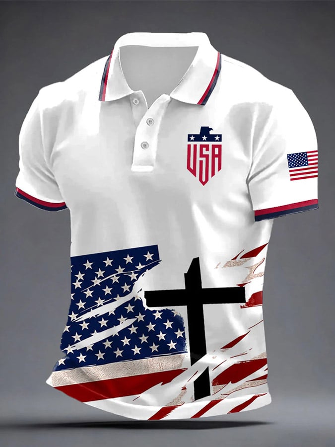 Men's USA Soccer Print Polo Shirt