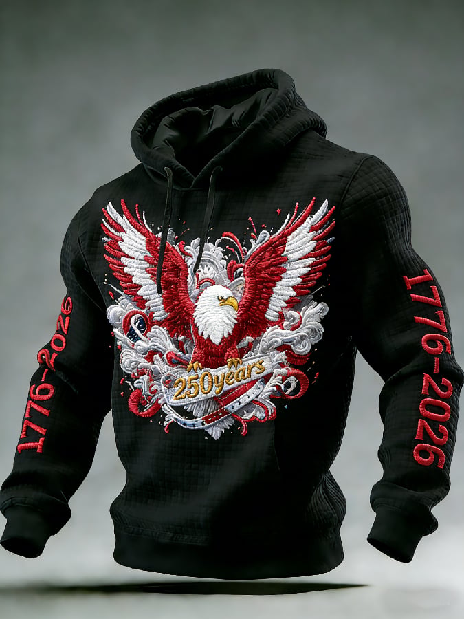 Men's Casual American 250th Anniversary Print Sweatshirt