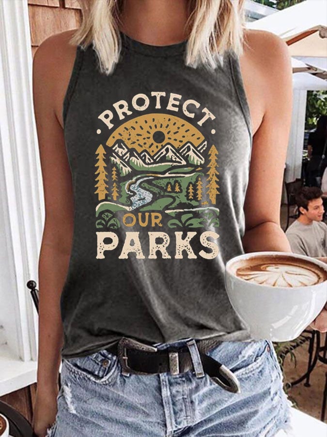 Women's National Parks Print Crew Neck Tank Top