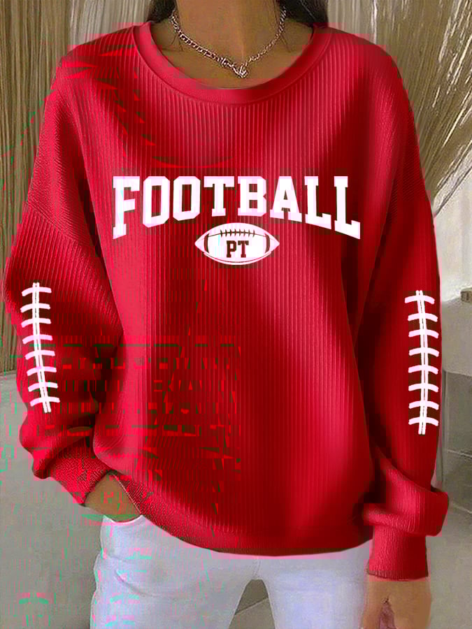 Women's Football Print Sweatshirt