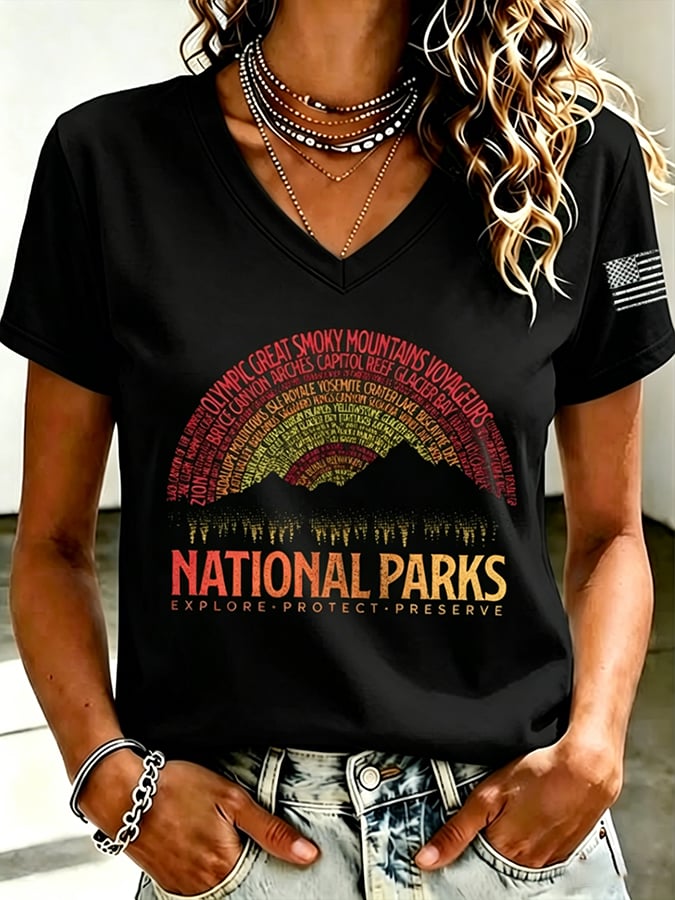Women's National Park Printed Short-Sleeve T-Shirt
