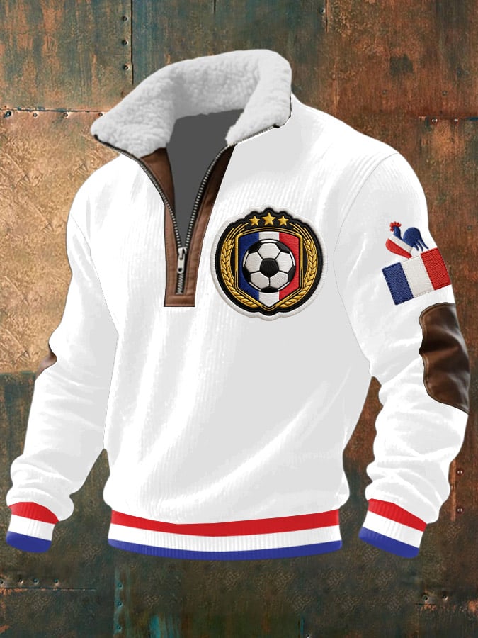 Men's Retro French football Print Sweatshirt