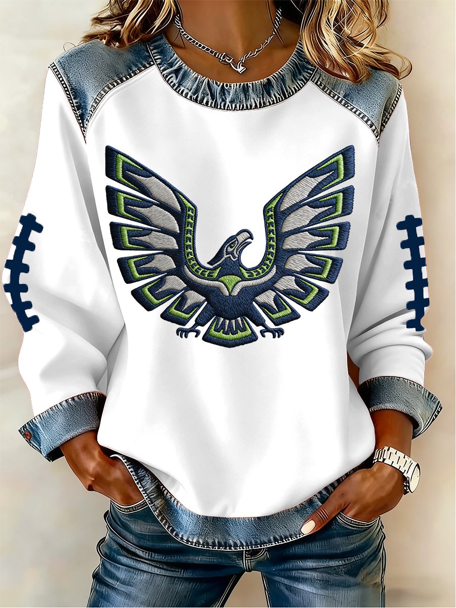 Women's Football Print Sweatshirt