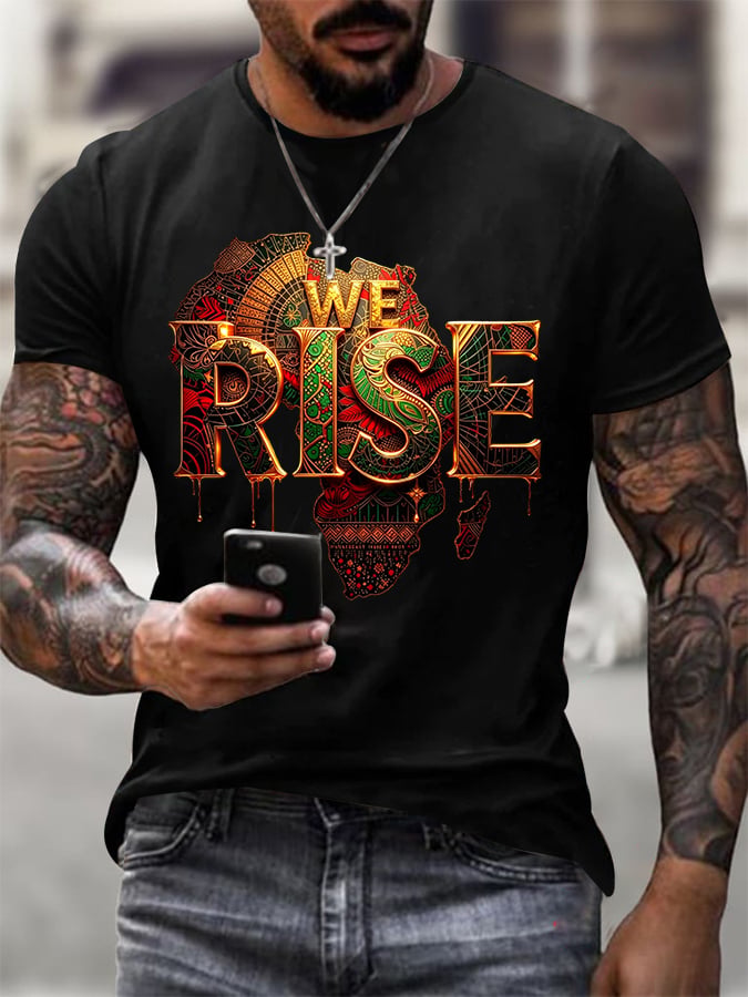 Men's Juneteenth Print Casual T-Shirt