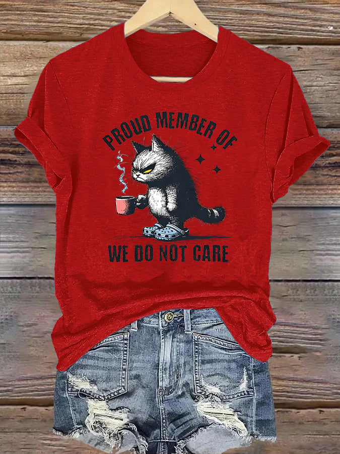 Women's Retro Funny Proud Member Of Club We Do Not Care Menopause Perimenopause Print  T-Shirt