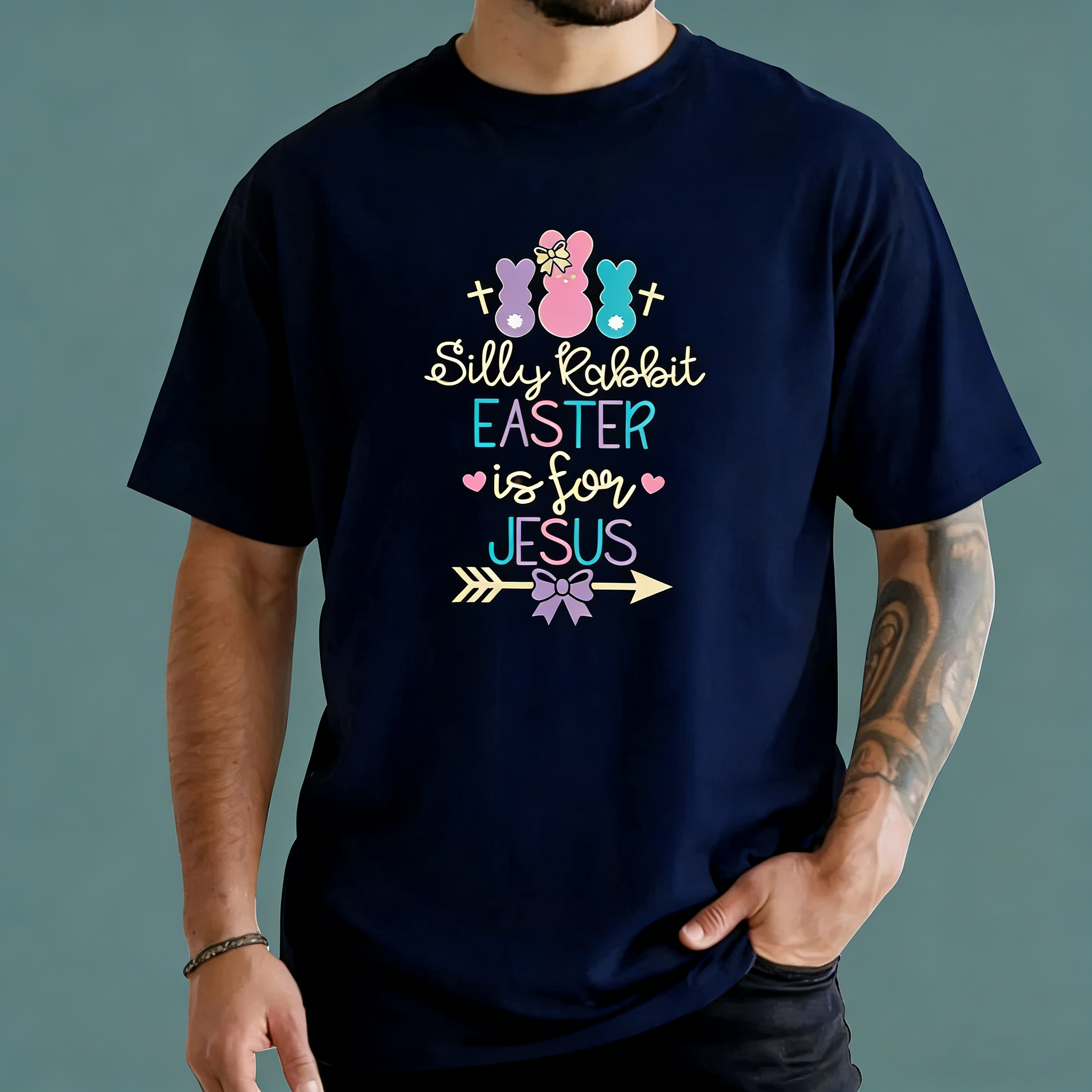 Men's Silly Rabbit Easter Is For Jesus T-Shirt