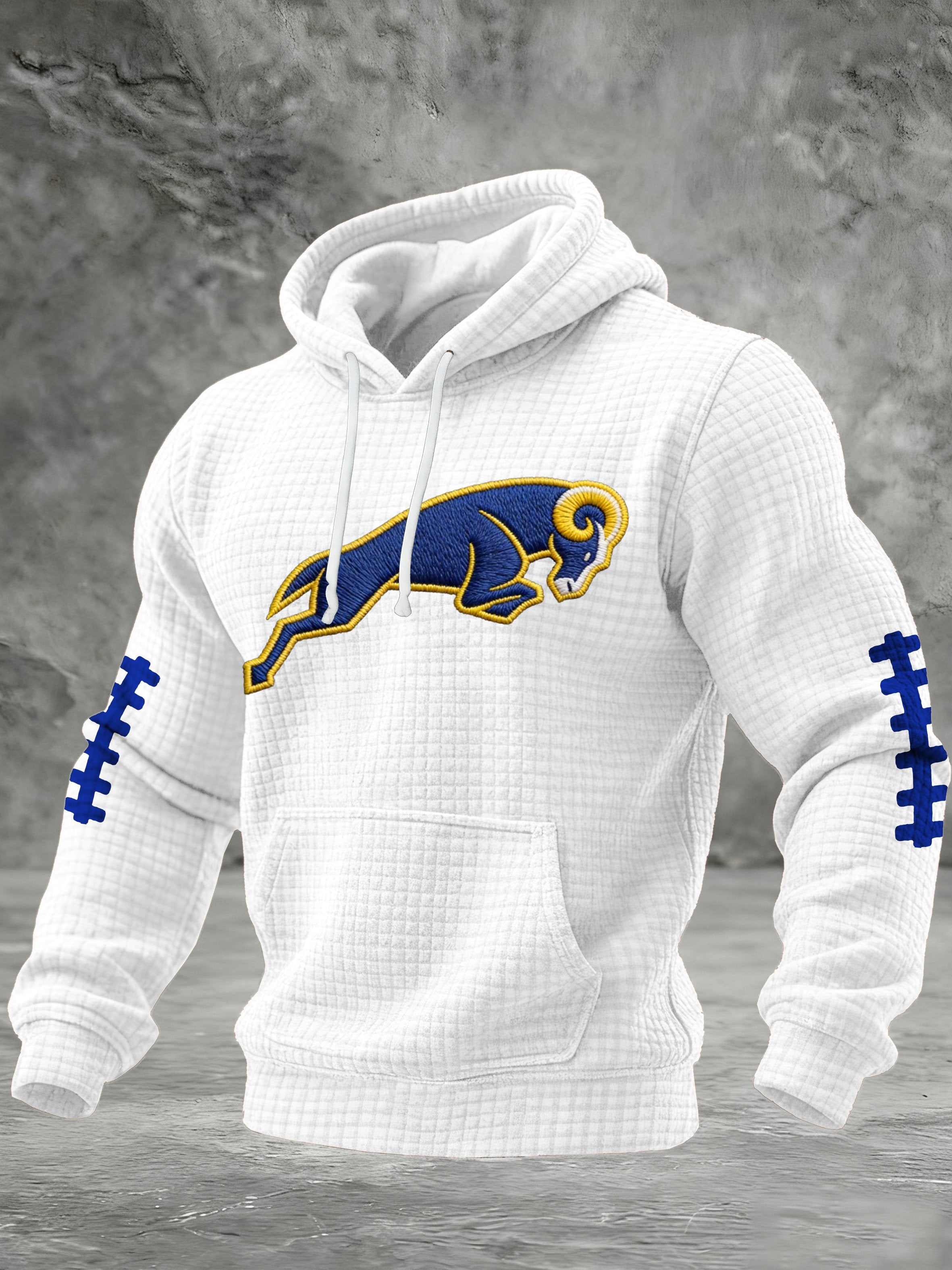 Men's Rugby Print Hooded Sweatshirt