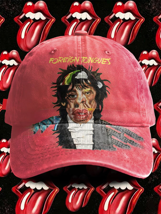 Retro Foreign Tongues Print Baseball Cap
