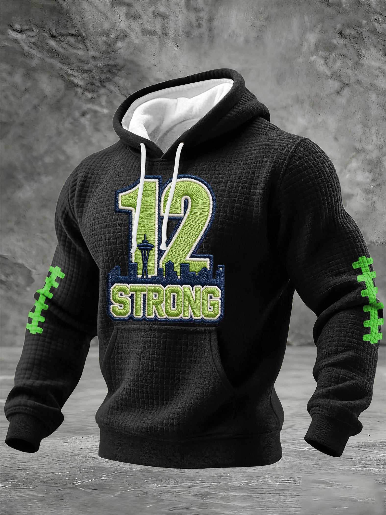 Men's Rugby Print Hooded Sweatshirt