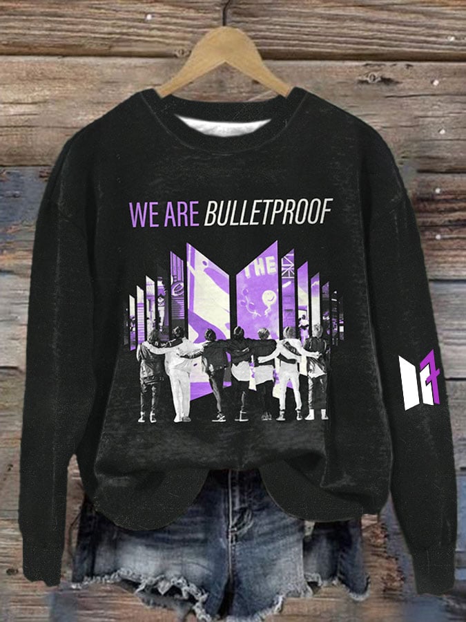 Women's K-pop World Tour Printed Long-Sleeve Sweatshirt