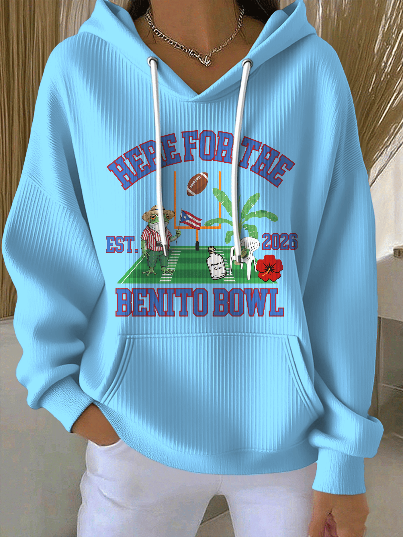 Women's Puerto Rico Singer Benito Bowl Print Casual Hoodies