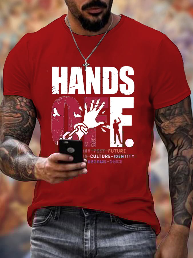 Men's Hands Off Protest Print T-Shirt