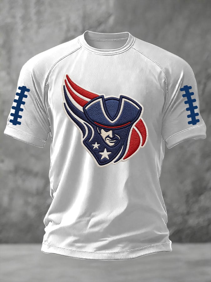 Men's football print short-sleeved T-shirt