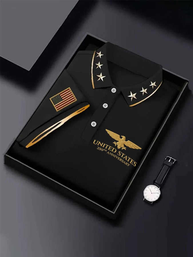 Men's 250th Anniversary Printed Casual Polo Shirt