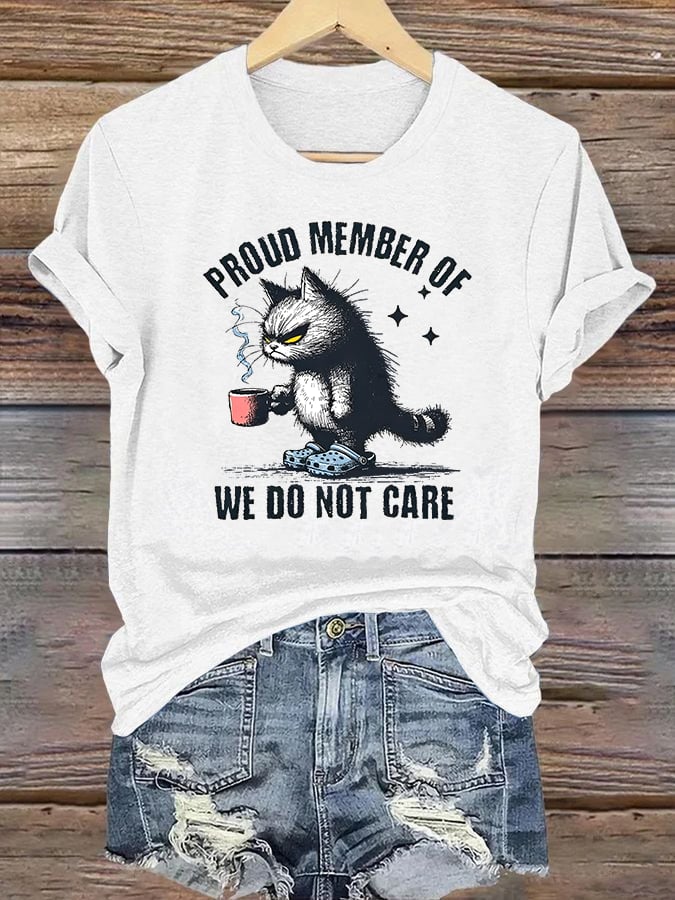 Women's Retro Funny Proud Member Of Club We Do Not Care Menopause Perimenopause Print  T-Shirt