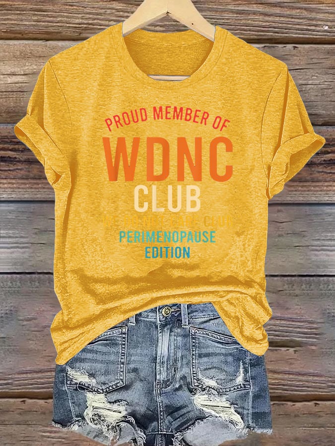 Women's  Retro Funny Proud Member Of Club Menopause Perimenopause Print T-Shirt