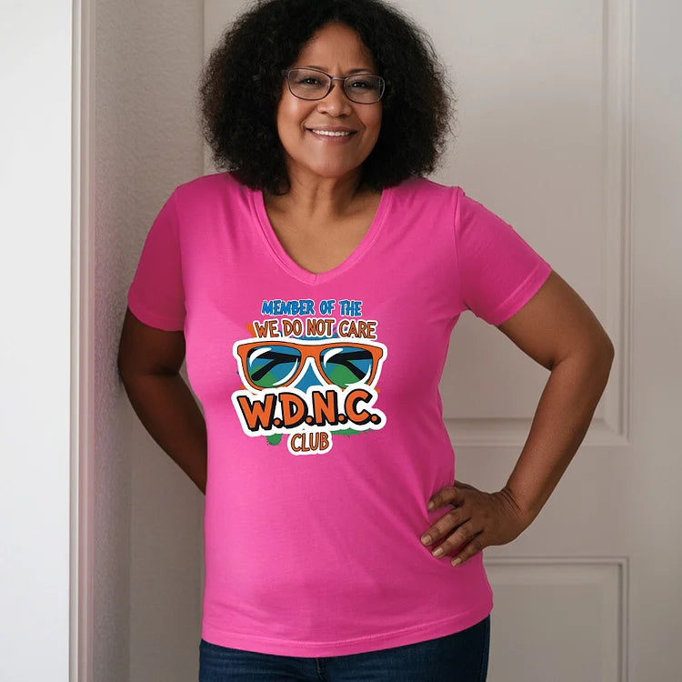 V-Neck Retro Funny Proud Member Of  We Do Not Care Menopause Perimenopause Print T-Shirt