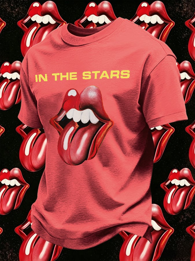 Men's Retro In The Stars Print T-Shirt