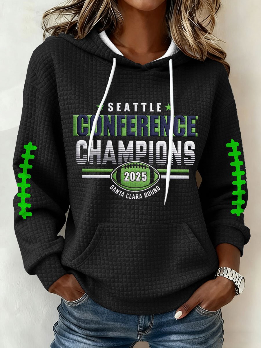 Women's Football Print Hoodie Sweatshirt