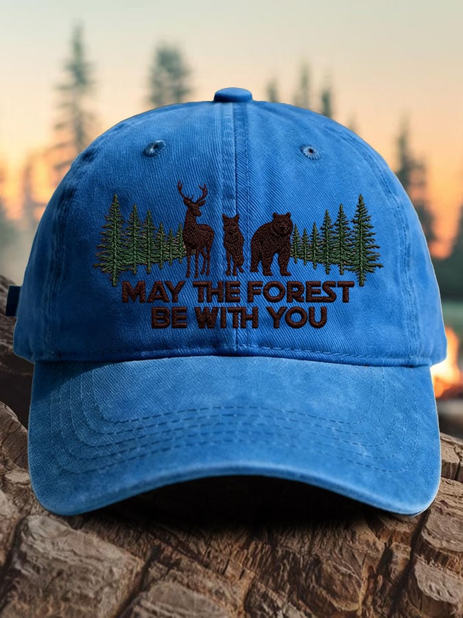 Retro May The Forest Be With You Print Baseball Cap