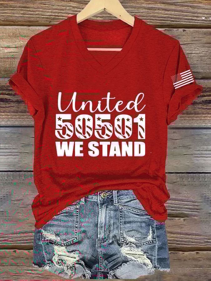 Women's 50501 We Stand Printed Casual T-shirt