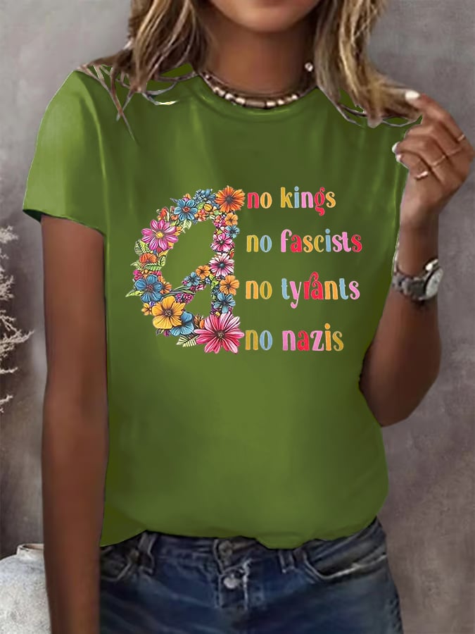 Women's Fashion Casual FDT Reject King Tiger Print  T-shirt