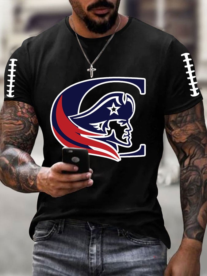 Men's Football Print Casual T-Shirt
