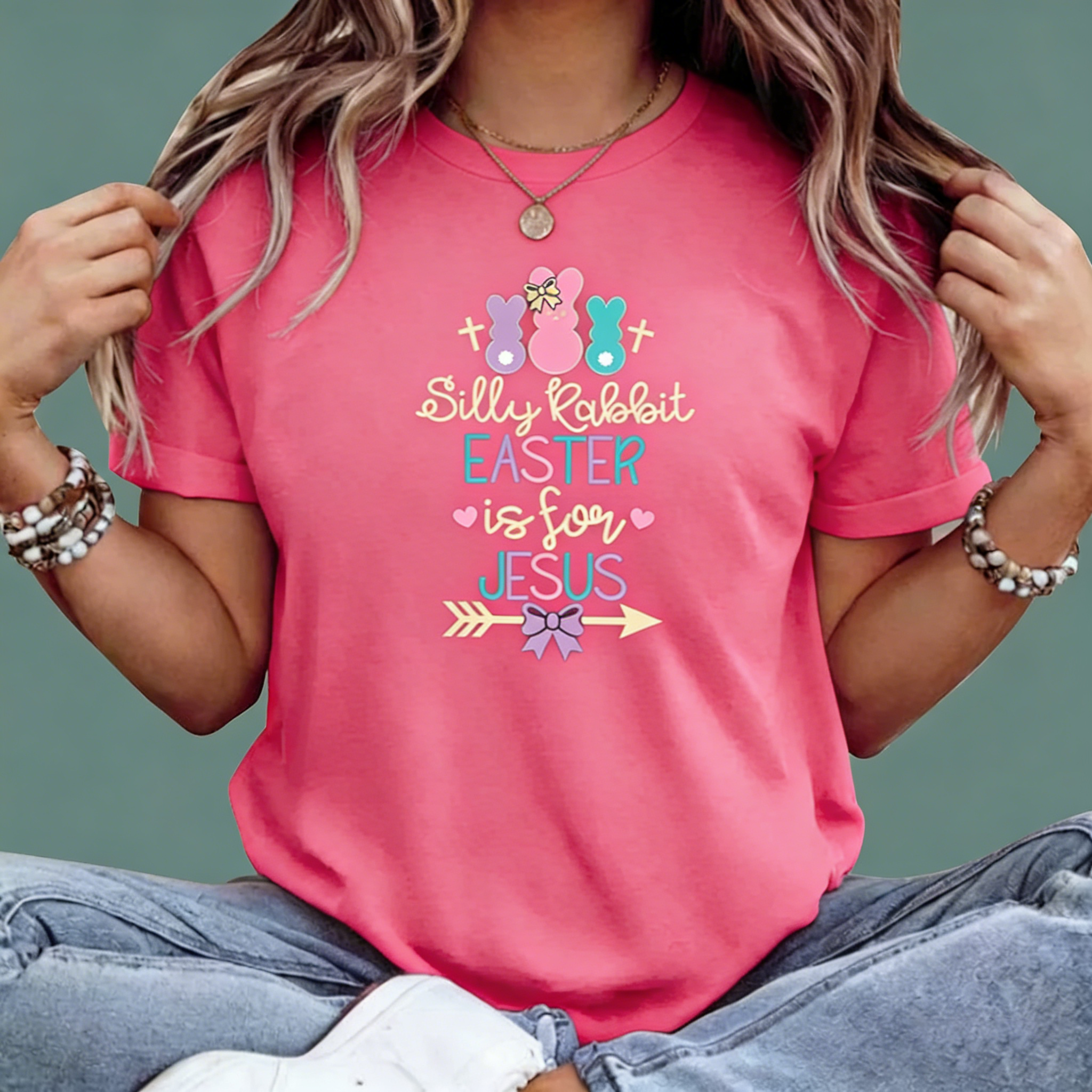 Women's Silly Rabbit Easter Is For Jesus T-Shirt