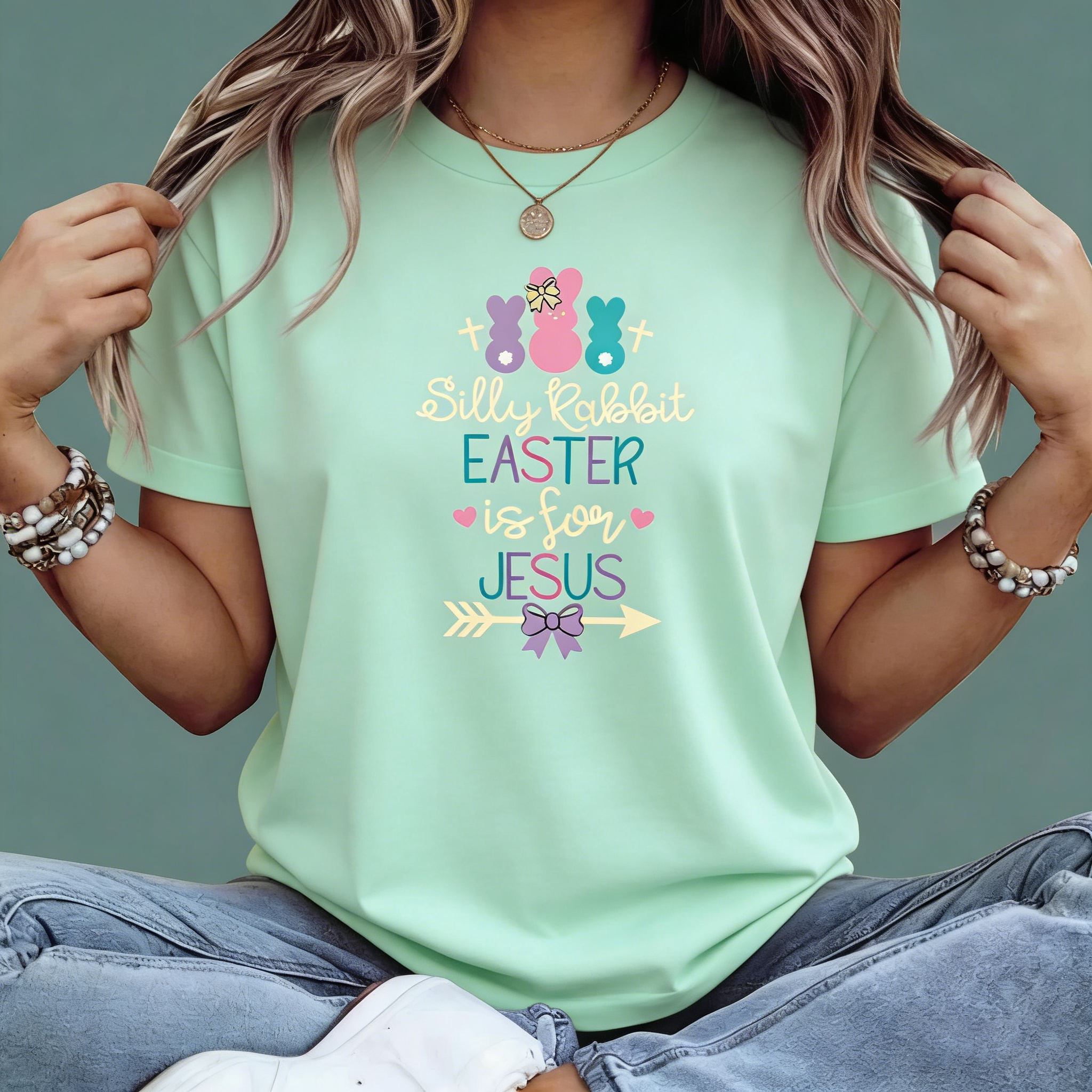Women's Silly Rabbit Easter Is For Jesus T-Shirt