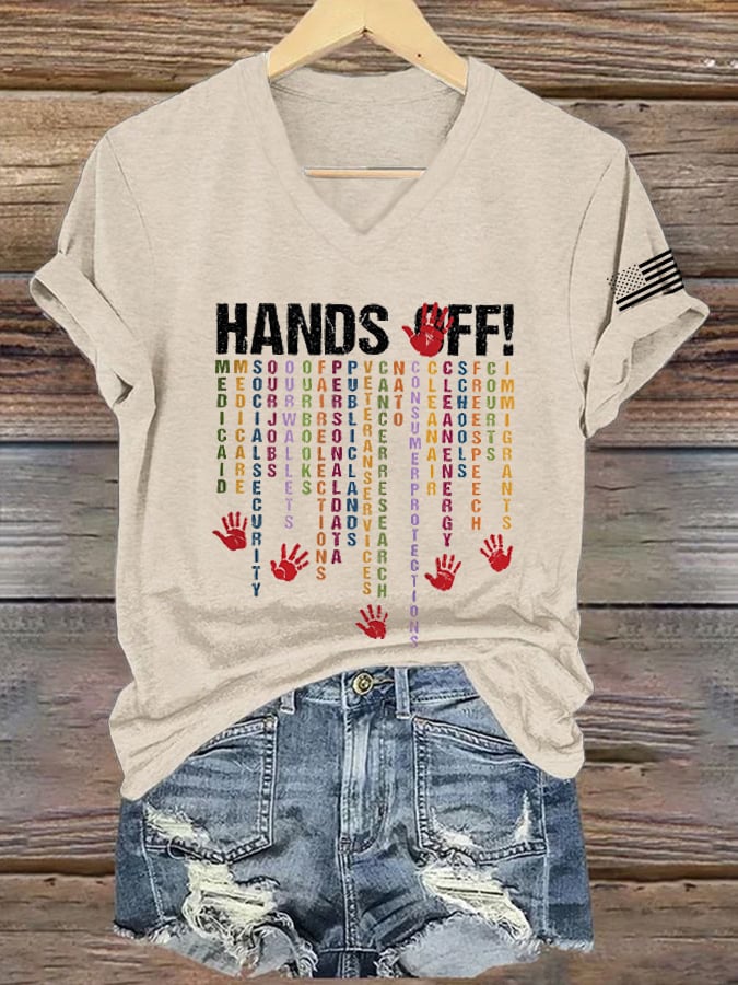 Women's FDT “Hands Off ” Print Casual T-Shirt