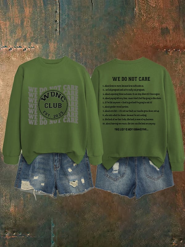 Women's  Retro Funny Proud Member Of Club We Do Not Care Menopause Perimenopause Print   Sweatshirt