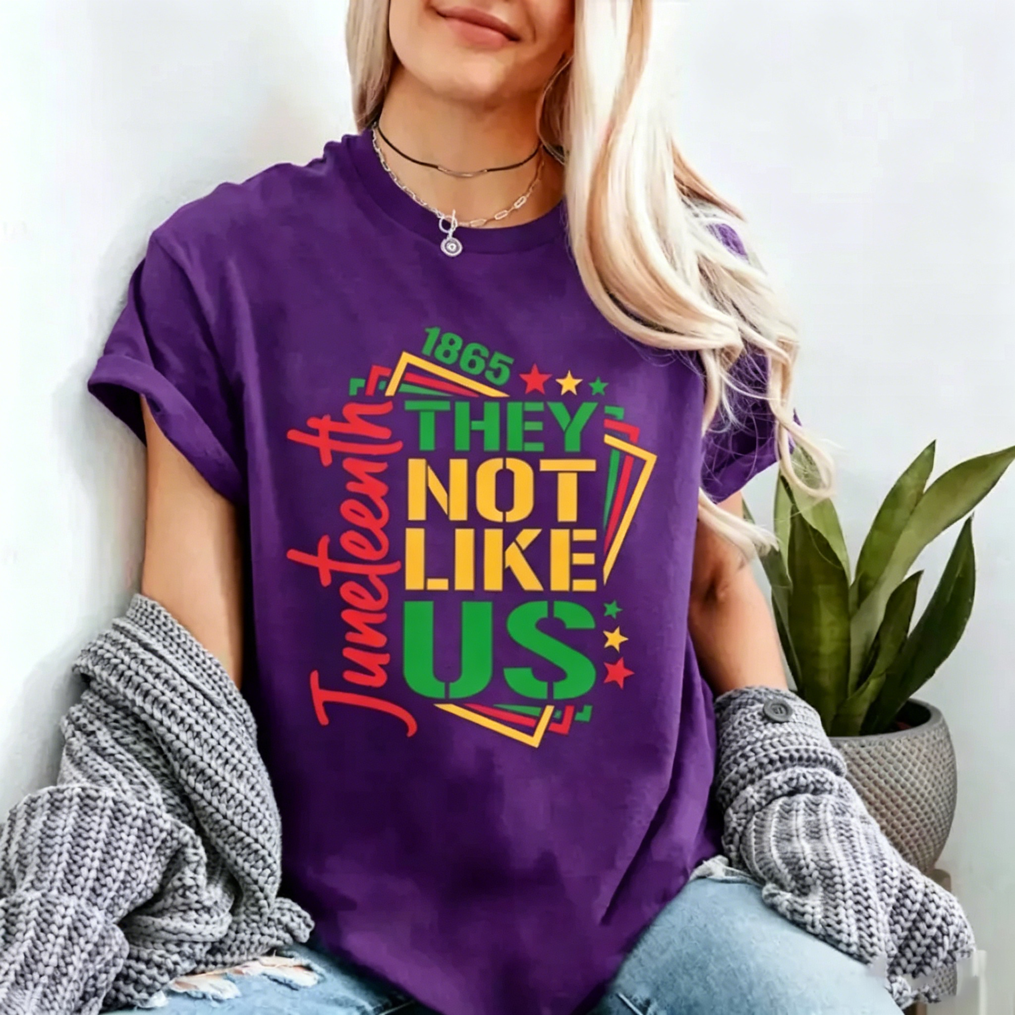 Women's  They Not Like Us Juneteenth independence day T-shirt